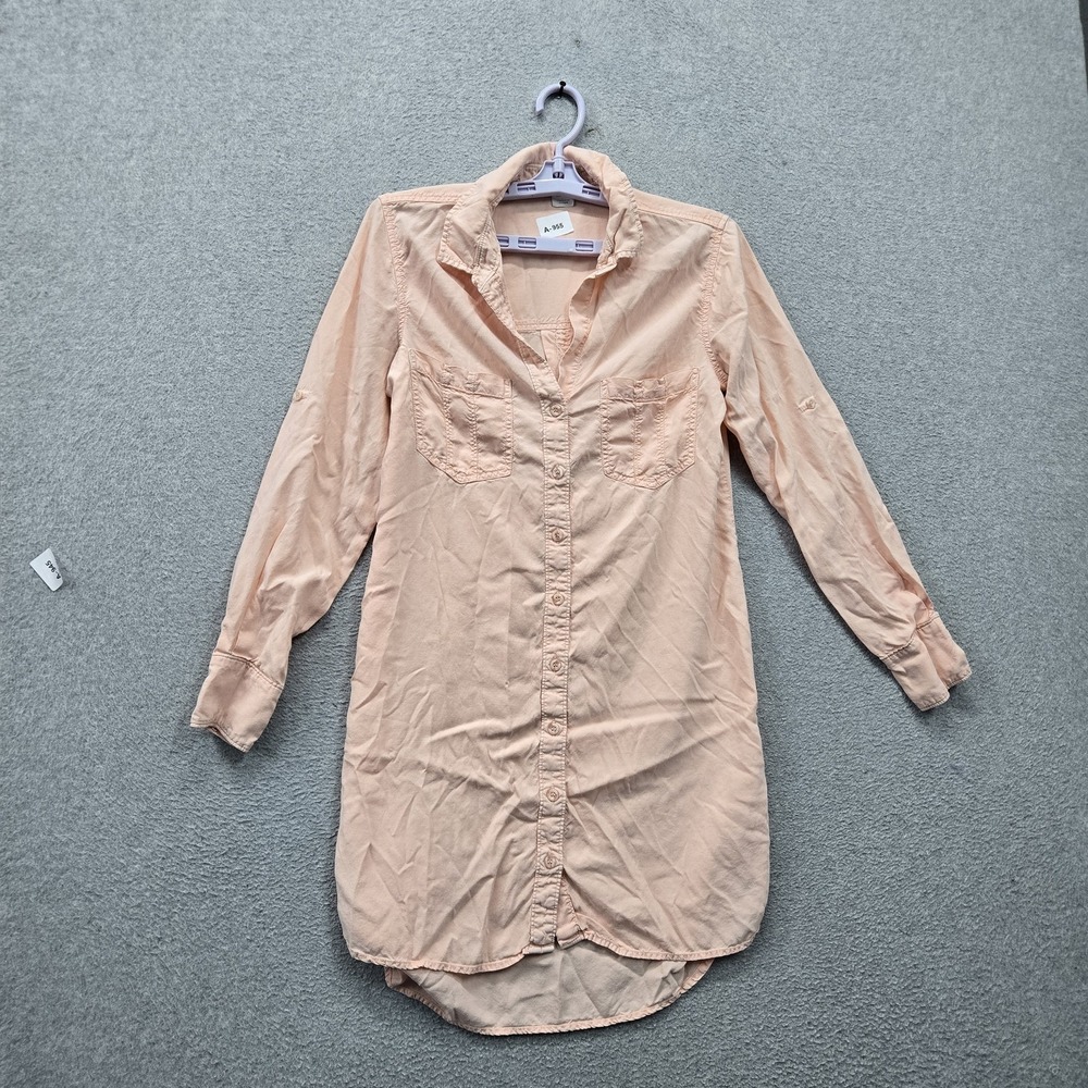 Cloth & Stone Women Dress S Peach Collared Button Front Shirt Collared Tunic